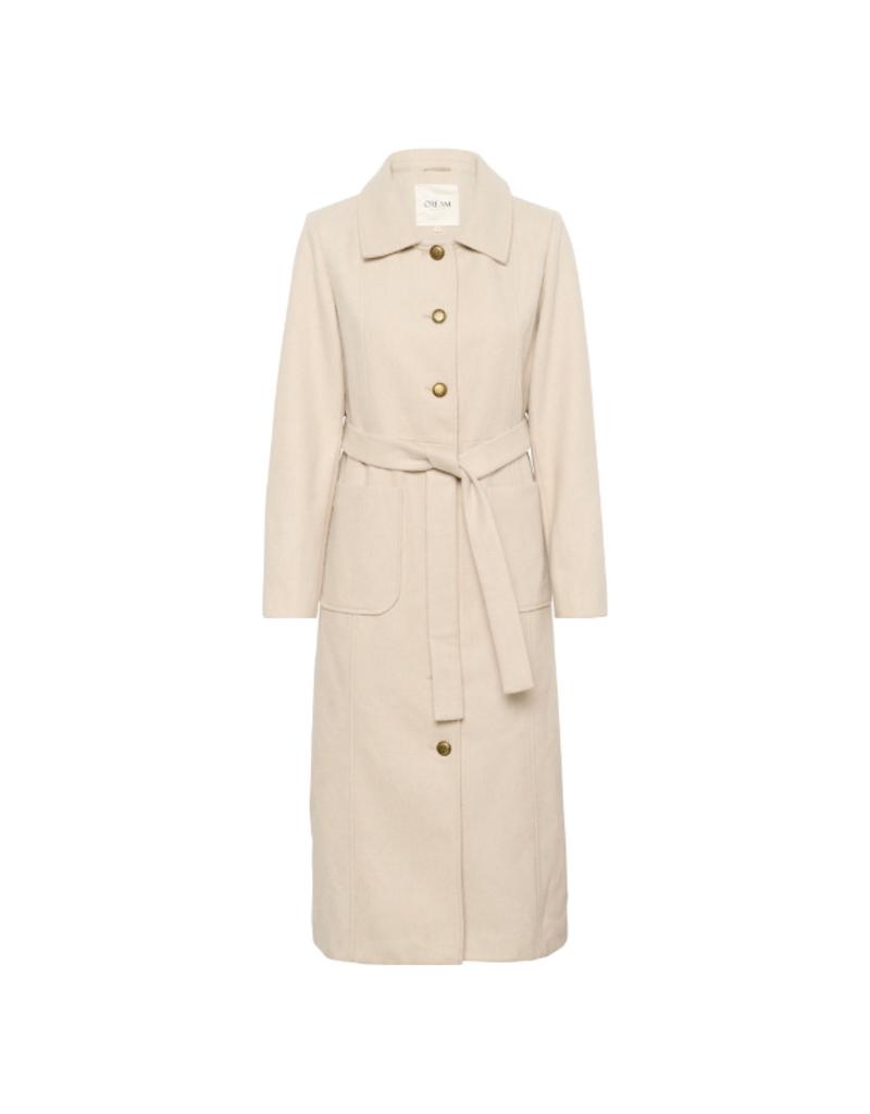 Cream Clara Long Coat in Ancient Scroll by Cream