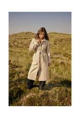 Cream Clara Long Coat in Ancient Scroll by Cream