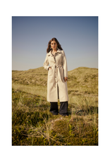Cream Clara Long Coat in Ancient Scroll by Cream