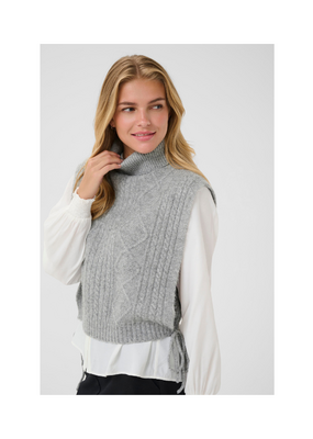 Cream Frina Knit Slipover in Grey Melange by Cream