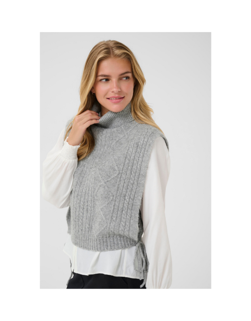 Cream Frina Knit Slipover in Grey Melange by Cream