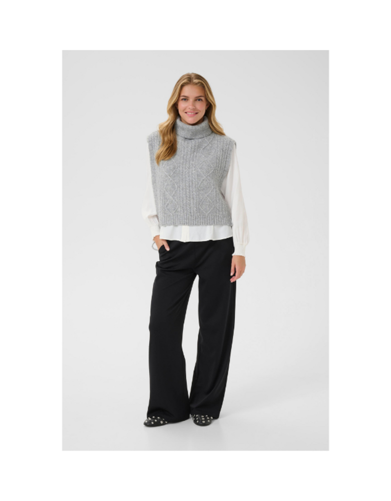 Cream Frina Knit Slipover in Grey Melange by Cream