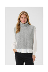 Cream Frina Knit Slipover in Grey Melange by Cream
