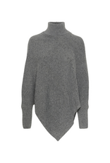 Cream Holiday Turtleneck Poncho Asphalt O/S by Cream