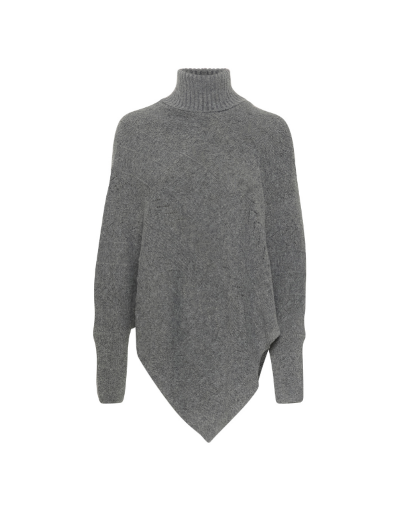 Cream Holiday Turtleneck Poncho Asphalt O/S by Cream