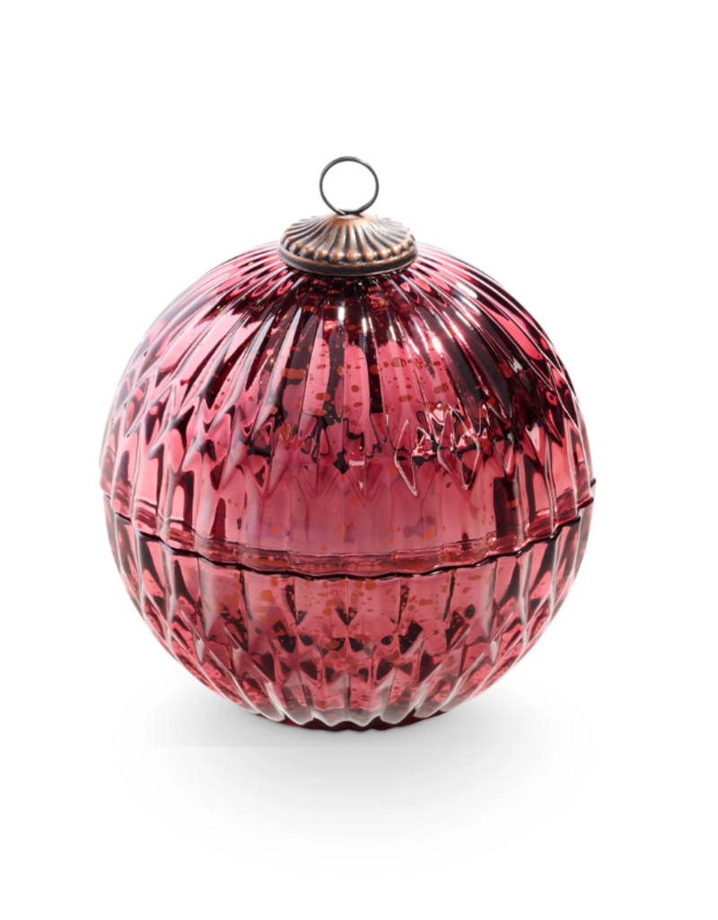 Illume Balsam & Cedar Red Glass Ornament Candle by Illume