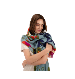 Powder Design Folk Floral Winter Ice Scarf by Powder