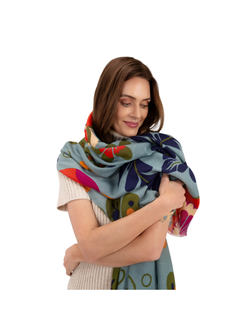 Powder Design Folk Floral Winter Ice Scarf by Powder