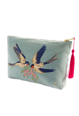 Powder Design Swooping Swall Velvet Zip Pouch by Powder