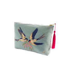 Powder Design Swooping Swall Velvet Zip Pouch by Powder