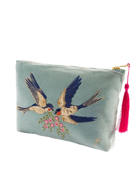 Powder Design Swooping Swall Velvet Zip Pouch by Powder