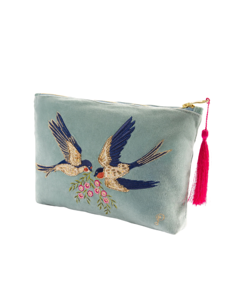 Powder Design Swooping Swall Velvet Zip Pouch by Powder