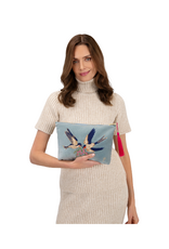 Powder Design Swooping Swall Velvet Zip Pouch by Powder