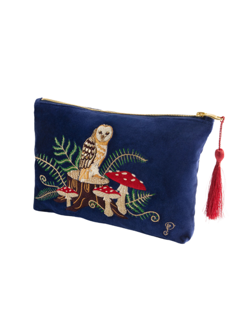 Powder Design Powder Velvet Zip Pouch Woodland Owl