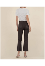 Kut from the Kloth Kelsey Coated High Rise Ankle Flare in Chocolate by Kut from the Kloth