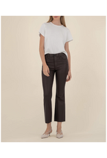 Kut from the Kloth Kelsey Coated High Rise Ankle Flare in Chocolate by Kut from the Kloth