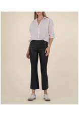 Kut from the Kloth Kelsey Coated High Rise Ankle Flare in Black by Kut from the Kloth