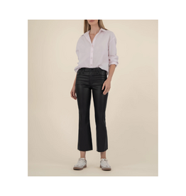 Kut from the Kloth Kelsey Coated High Rise Ankle Flare in Black by Kut from the Kloth