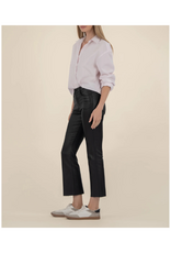 Kut from the Kloth Kelsey Coated High Rise Ankle Flare in Black by Kut from the Kloth