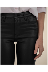 Kut from the Kloth Kelsey Coated High Rise Ankle Flare in Black by Kut from the Kloth