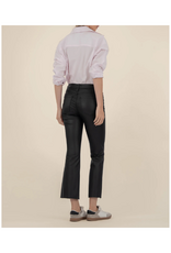 Kut from the Kloth Kelsey Coated High Rise Ankle Flare in Black by Kut from the Kloth