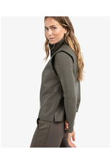 YAYA Faux Leather Sleeveless Top in Dark Taupe Grey by YAYA