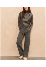 YAYA Faux Leather Sleeveless Top in Dark Taupe Grey by YAYA