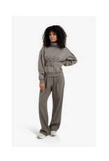 YAYA High Neck Sweater with Matching Belt in Dark Night Grey Melange by YAYA