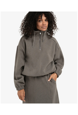 YAYA Sweatshirt with Balloon Sleeves and Zip Collar by YAYA