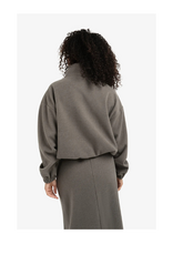 YAYA Sweatshirt with Balloon Sleeves and Zip Collar by YAYA