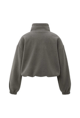 YAYA Sweatshirt with Balloon Sleeves and Zip Collar by YAYA