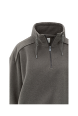 YAYA Sweatshirt with Balloon Sleeves and Zip Collar by YAYA