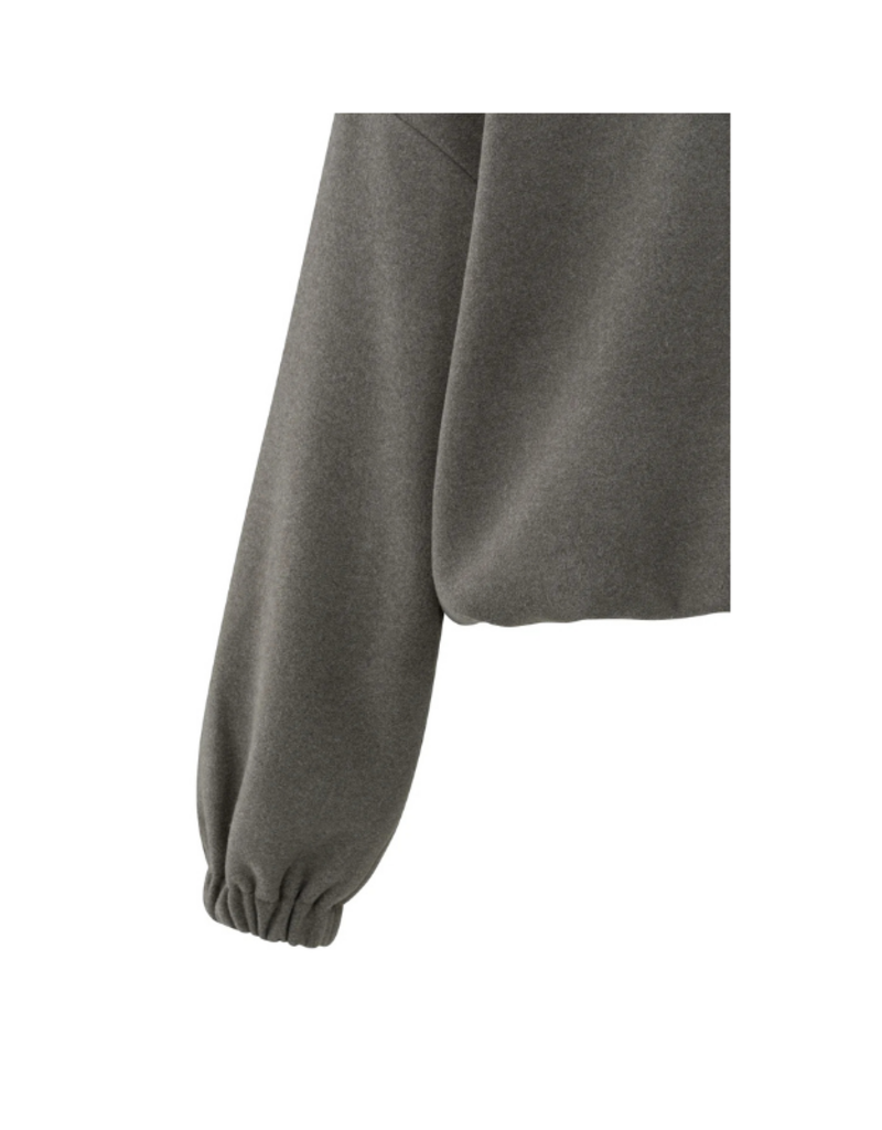 YAYA Sweatshirt with Balloon Sleeves and Zip Collar by YAYA
