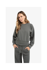 YAYA Raglan Sweatshirt with Fine Rib Texture and Crew Neck by YAYA