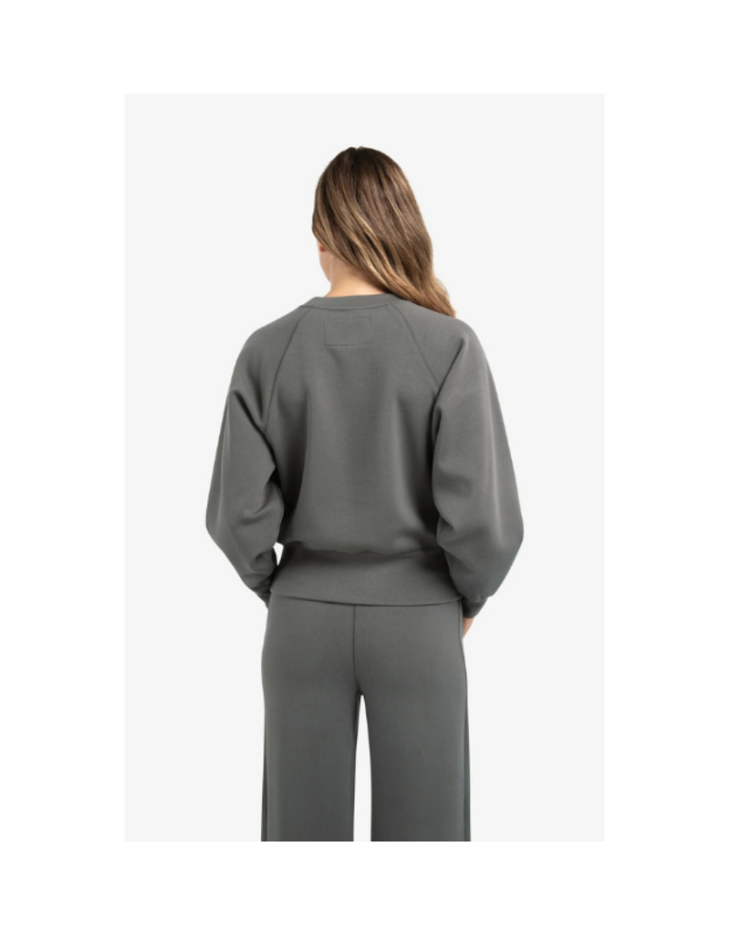 YAYA Raglan Sweatshirt with Fine Rib Texture and Crew Neck by YAYA