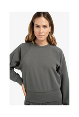YAYA Raglan Sweatshirt with Fine Rib Texture and Crew Neck by YAYA