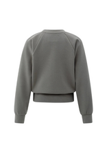 YAYA Raglan Sweatshirt with Fine Rib Texture and Crew Neck by YAYA