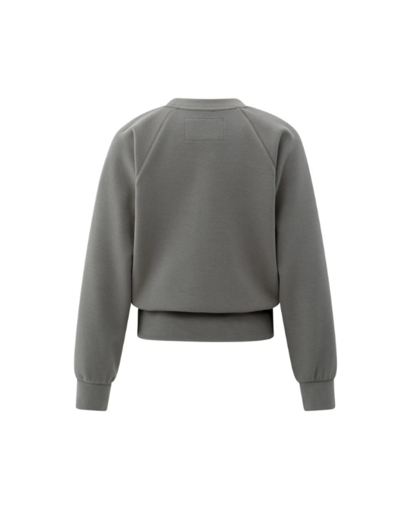 YAYA Raglan Sweatshirt with Fine Rib Texture and Crew Neck by YAYA