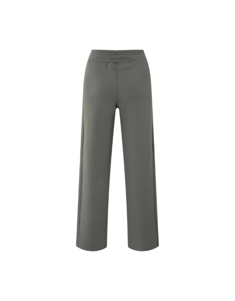 YAYA Jersey Trousers with Wide Legs and Side Seam Details by YAYA