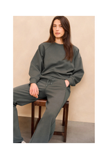 YAYA Jersey Trousers with Wide Legs and Side Seam Details by YAYA