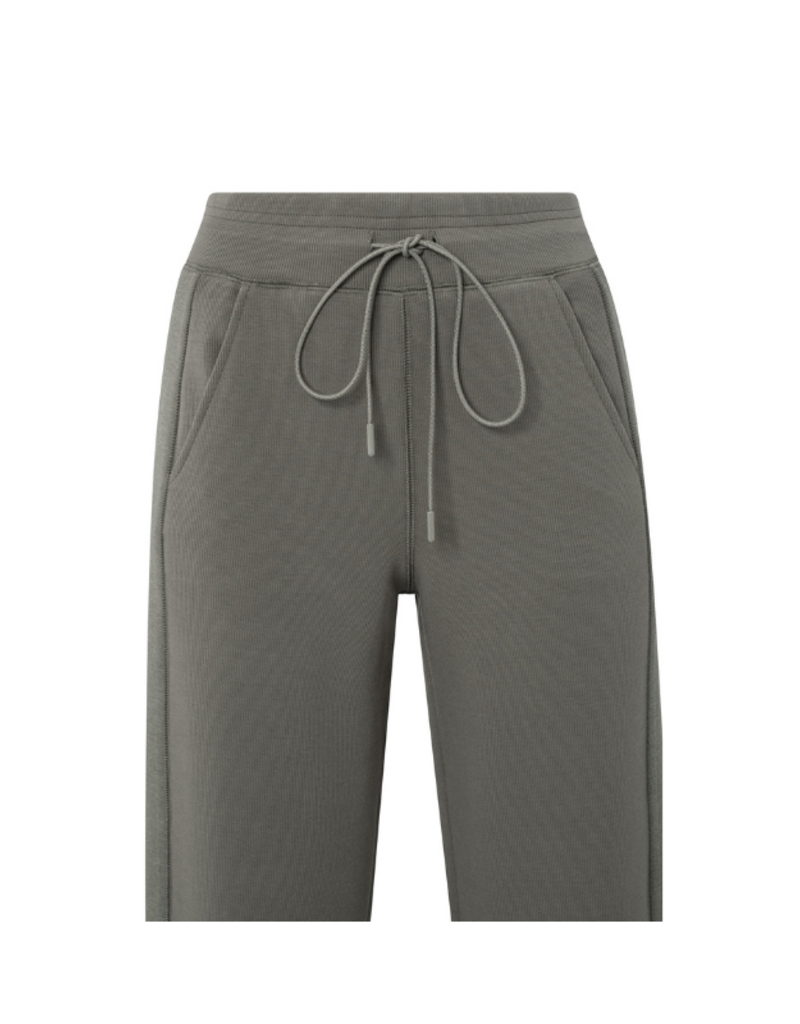 YAYA Jersey Trousers with Wide Legs and Side Seam Details by YAYA