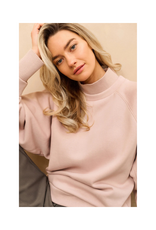 YAYA Sweatshirt with High Ribbed Collar and Extended Cuffs by YAYA