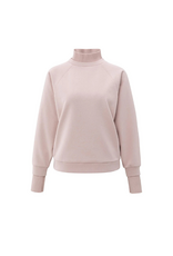 YAYA Sweatshirt with High Ribbed Collar and Extended Cuffs by YAYA