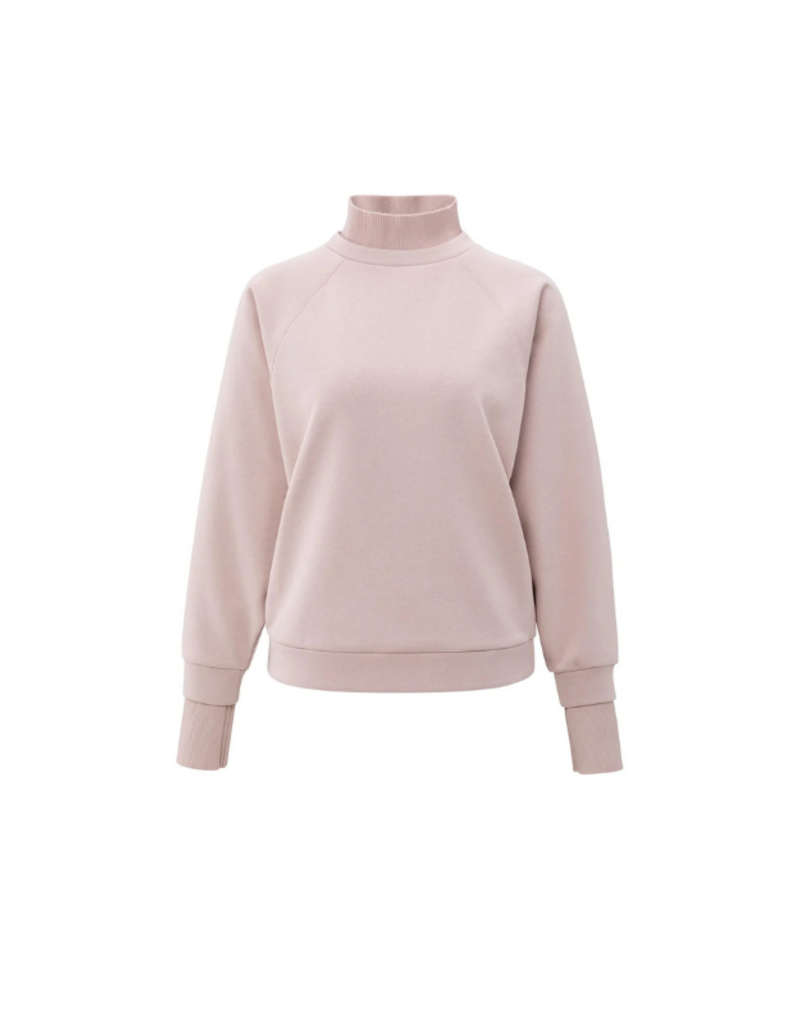 YAYA Sweatshirt with High Ribbed Collar and Extended Cuffs by YAYA