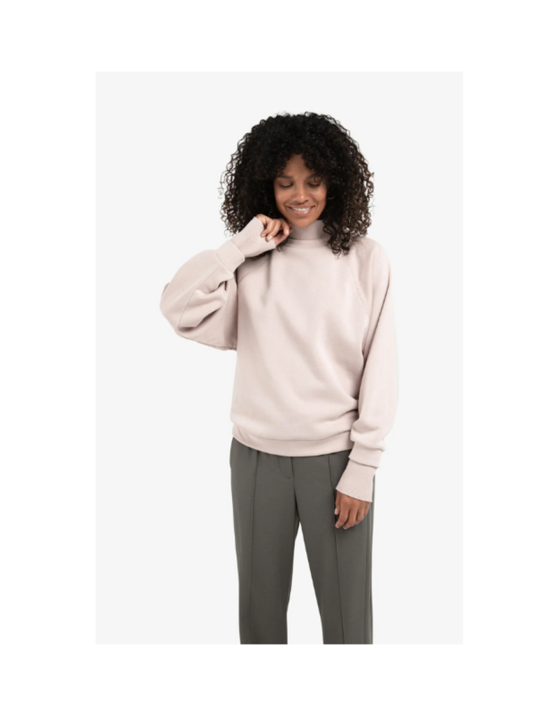 YAYA Sweatshirt with High Ribbed Collar and Extended Cuffs by YAYA