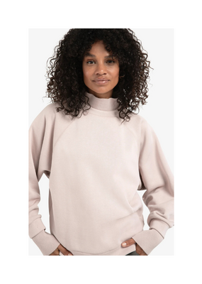 YAYA Sweatshirt with High Ribbed Collar and Extended Cuffs by YAYA