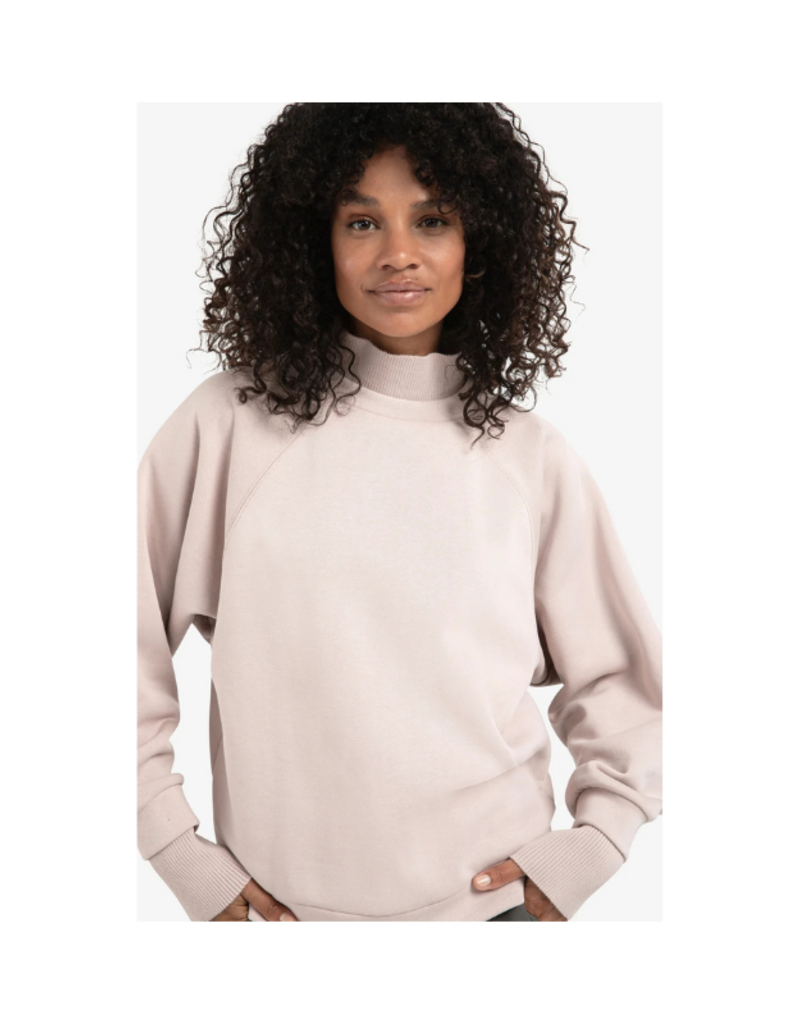 YAYA Sweatshirt with High Ribbed Collar and Extended Cuffs by YAYA