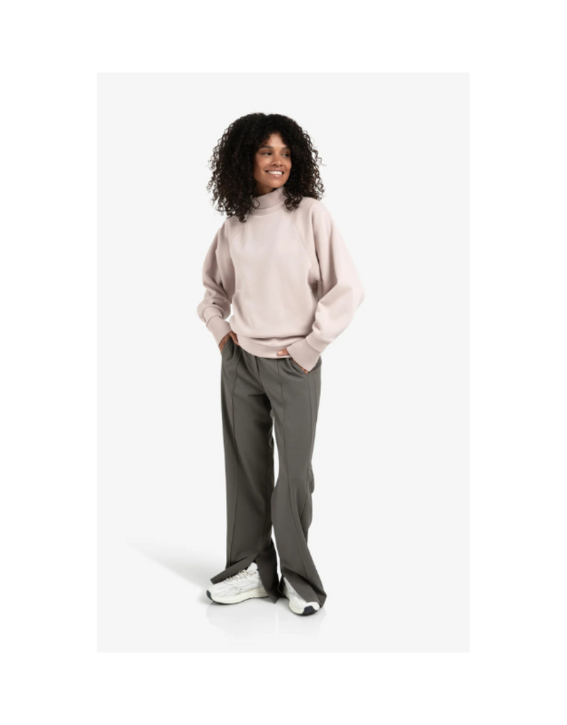 YAYA Sweatshirt with High Ribbed Collar and Extended Cuffs by YAYA
