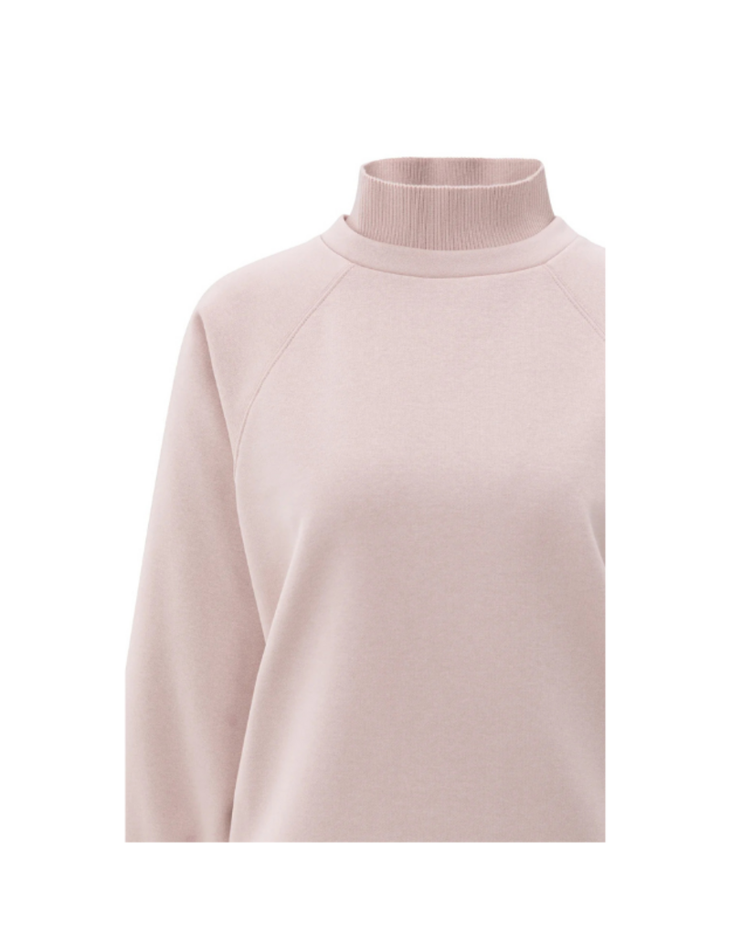 YAYA Sweatshirt with High Ribbed Collar and Extended Cuffs by YAYA