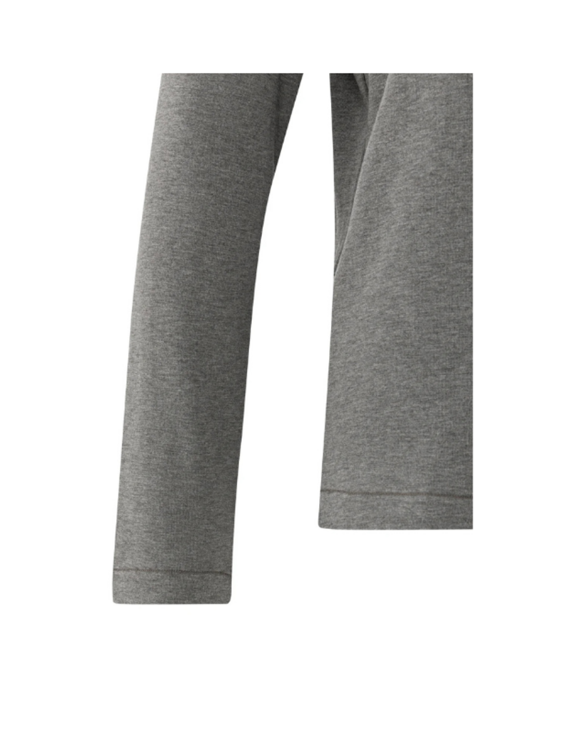 YAYA Heavyweight Jersey Turtleneck in Dark Taupe Grey Melange by YAYA